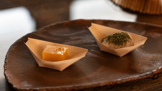 Lotus Destiny Pudding and Crimson Jade, served together.